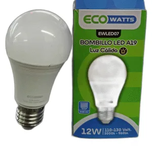 BOMBILLO LED ECOWATTS LUMISTAR LUZ CALIDA # EWLED07 # 12W E27 3000K