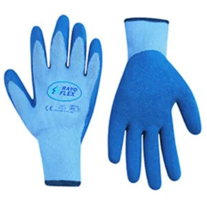 GUANTE C/BAÑO LATEX AZUL RAYO FLEX ## 122210 ## PRODUSCA