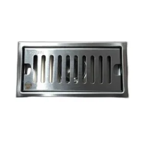 REJILLA LINEAL 10x20cm ACERO INOX. 2" C/CHAP. ## MET-092 ##  MA