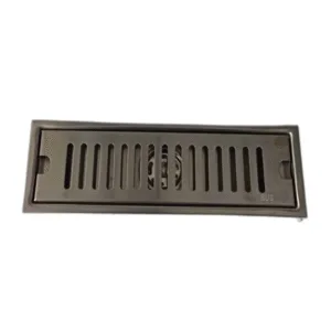 REJILLA LINEAL 10x30cm ACERO INOX. 2" C/CHAP. ## MET-093 ##  MA