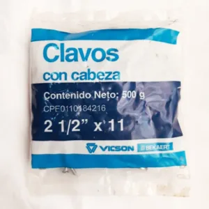 CLAVO 2 1/2" x 11 C/C EMPACADO 500g VICSON