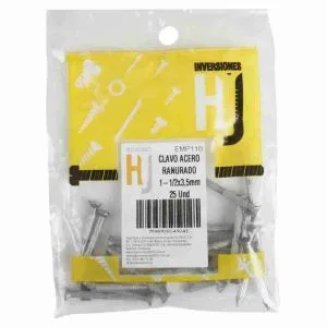 CLAVO DE ACERO RANURADO 1 1/2" x 3,5mm (25PZAS) ## EMP110 ## HJ
