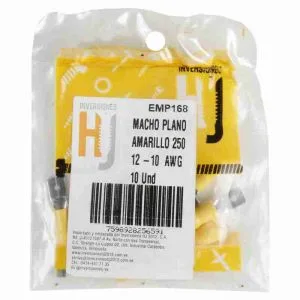 TERMINAL MACHO PLANO AMARILLO AISL. 250 12-10 AWG (10PZAS) ## EMP169 ## HJ
