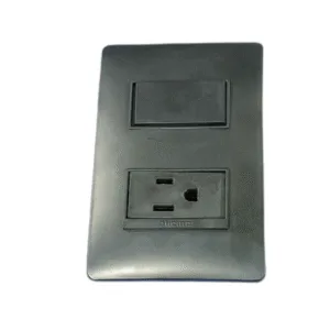 LUZICA INTERRUPTOR DE 1 VIA+TOMA AMERICANA 2P+T NEGRO ## PU1231N ## BTICINO