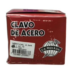 CLAVO 4" x 4,3MM ACERO RANURADO CAJA A GRANEL (250 UNID) - MEJIA