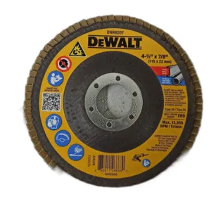 DISCO DE ZIRCONIA 4-1/2"x7/8" 60 GRIT ## DWA8207 ## DEWALT