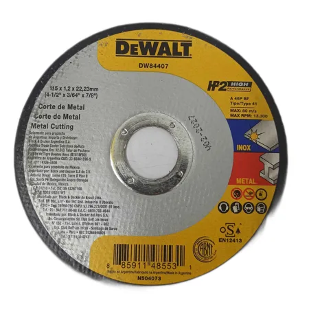 DISCO CORTE METAL 4-1/2"x3/64"x 7/8" ## DW84407 ## DEWALT