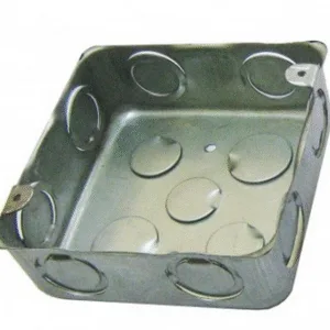 CAJETIN DOBLE ELECTRICIDAD 4" x 4" - 1/2" METALICO